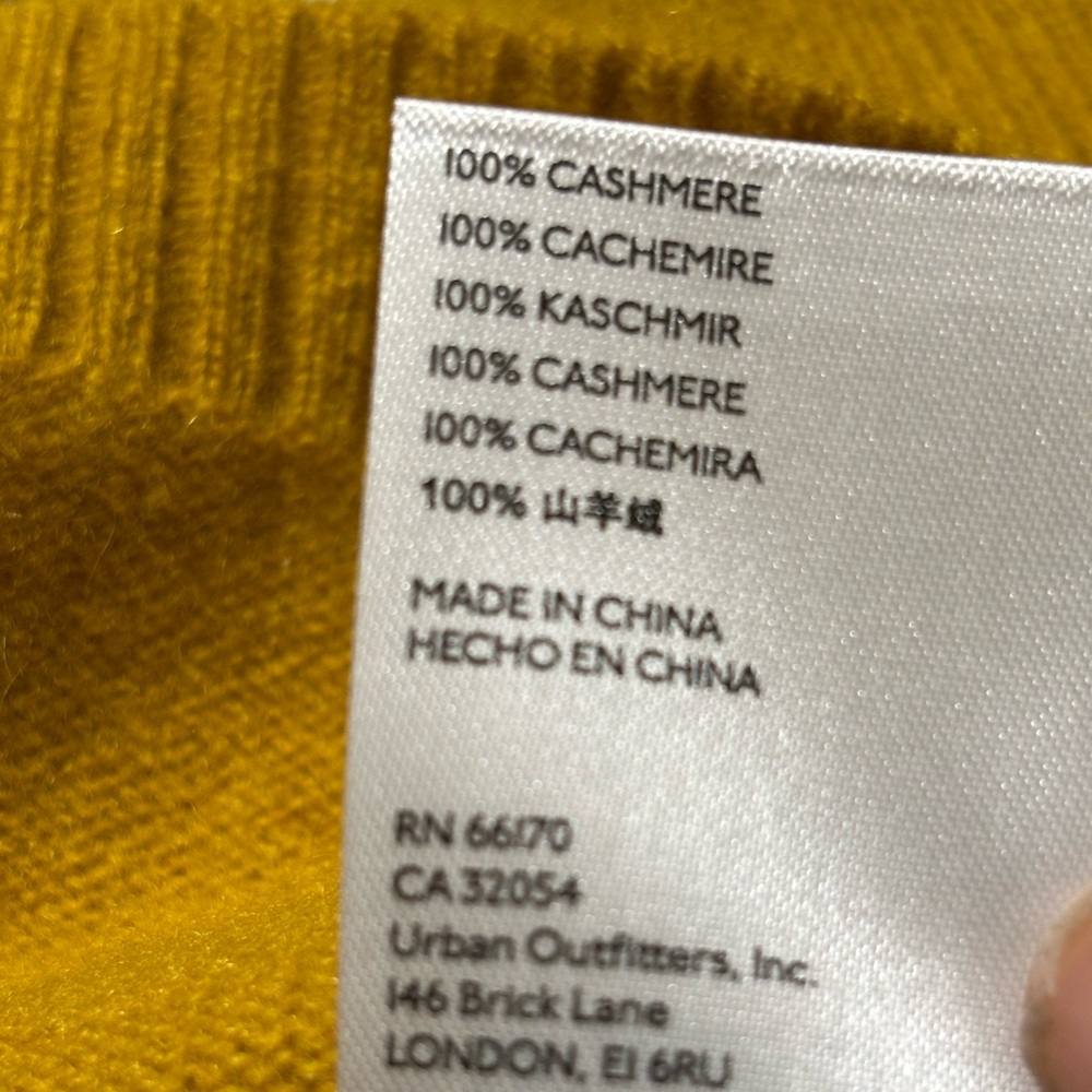 Anthropologie Maeve cashmere Mustard Zebra Sweater - Picture 10 of 11